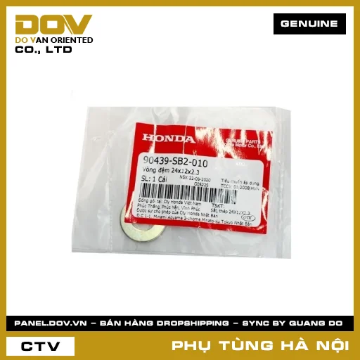 MÃ PHỤ TÙNG : 90439SB2010 VÒNG ĐỆM 24X12X2.3 — 90439SB2010
