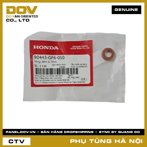 MÃ PHỤ TÙNG : 90443GF6010 VÒNG ĐỆM A 7MM — 90443GF6010