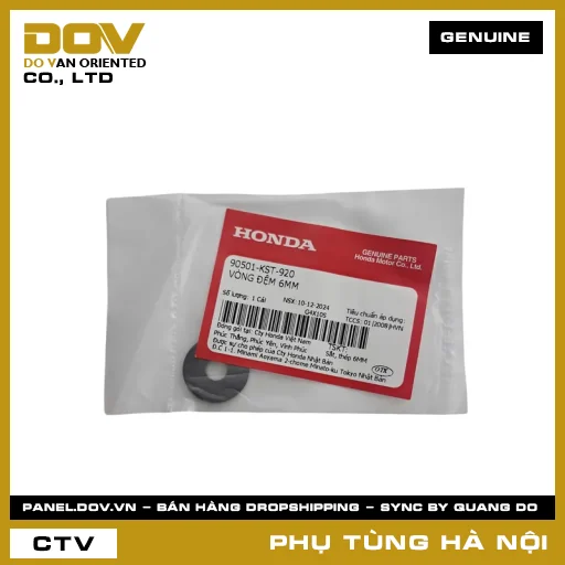 MÃ PHỤ TÙNG : 90501KST920 VÒNG ĐỆM 6MM — 90501KST920