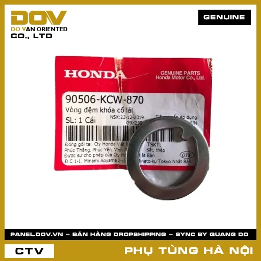 MÃ PHỤ TÙNG : 90506KCW870 VÒNG ĐỆM KHÓA CỔ LÁI — 90506KCW870