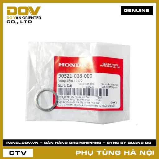 MÃ PHỤ TÙNG : 90521028000 VÒNG ĐỆM 17X22 — 90521028000