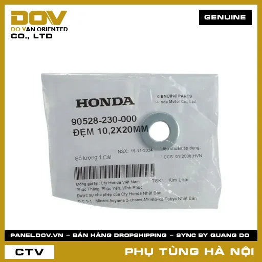 MÃ PHỤ TÙNG : 90528230000 ĐỆM 10,2X20MM — 90528230000