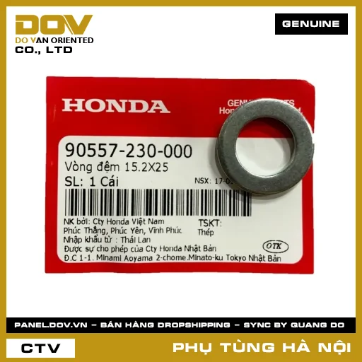 MÃ PHỤ TÙNG : 90557230000 VÒNG ĐỆM 15.2X25 — 90557230000