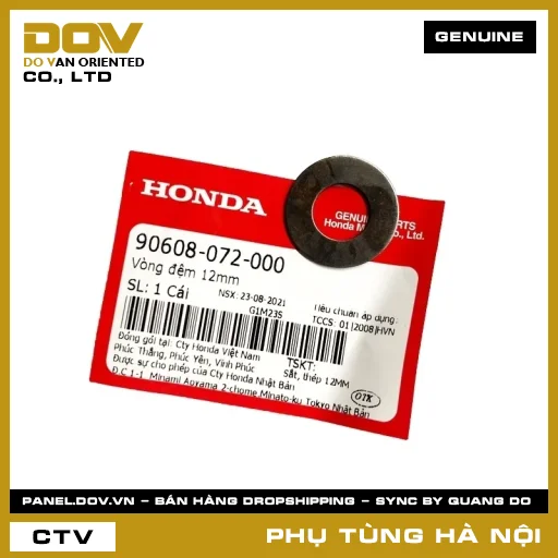 MÃ PHỤ TÙNG : 90608072000 VÒNG ĐỆM 12MM — 90608072000