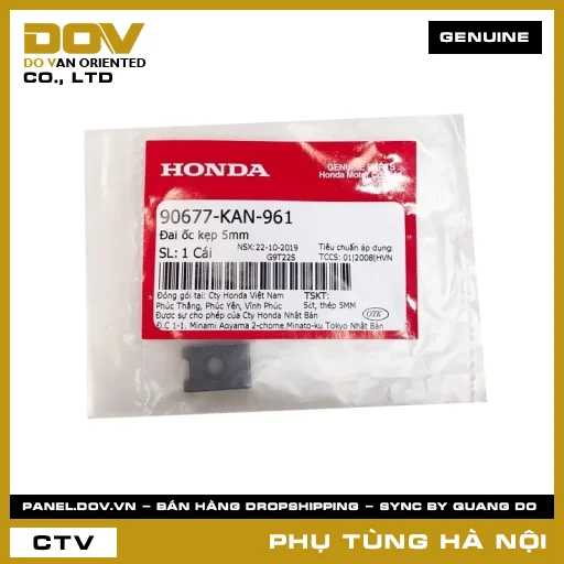 MÃ PHỤ TÙNG : 90677KAN961 ĐAI ỐC KẸP 5MM — 90677KAN961