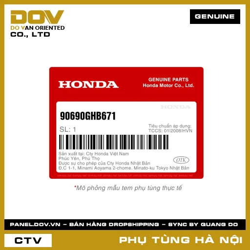 MÃ PHỤ TÙNG : 90690GHB671 KẸP 25MM — 90690GHB671