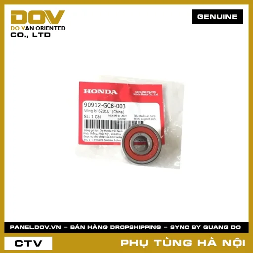MÃ PHỤ TÙNG : 90912GC8003 VÒNG BI 6201 (1 MẶT CHẮN BỤI) — 90912GC8003