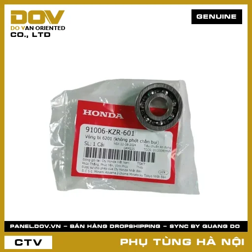 MÃ PHỤ TÙNG : 91006KZR601 VÒNG BI 6201 (KHÔNG PHỚT CHẮN BỤI) — 91006KZR601