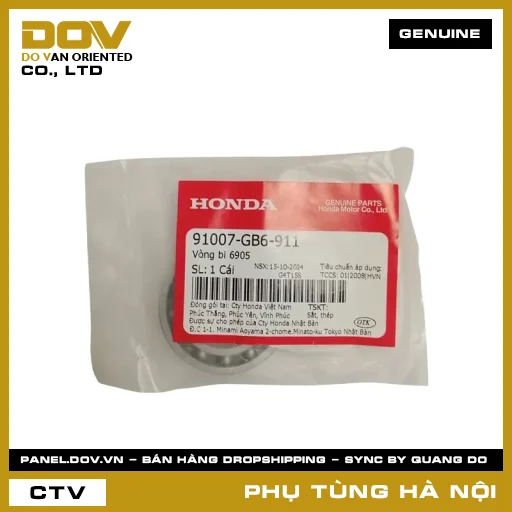 MÃ PHỤ TÙNG : 91007GB6911 VÒNG BI 6905 — 91007GB6911