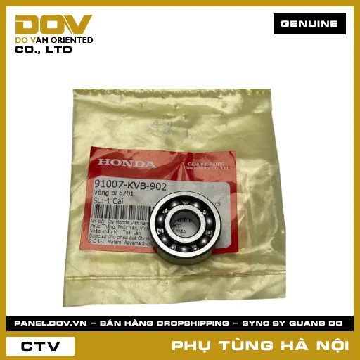 MÃ PHỤ TÙNG : 91007KVB902 VÒNG BI 6201 KHÔNG PHỚT CHẮN BỤI — 91007KVB902