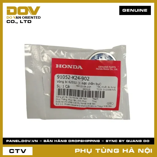 MÃ PHỤ TÙNG : 91052K24902 VÒNG BI 6201U (1 MẶT CHẮN BỤI) — 91052K24902