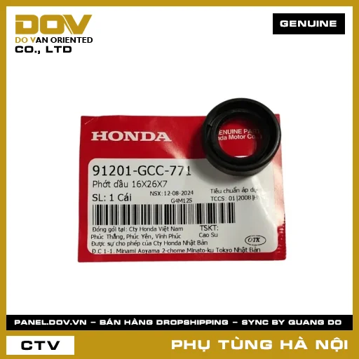 MÃ PHỤ TÙNG : 91201GCC771 PHỚT DẦU 16X26X7 — 91201GCC771