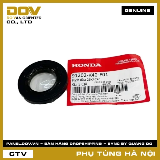 MÃ PHỤ TÙNG : 91202K40F01 PHỚT DẦU 26X45X6 — 91202K40F01
