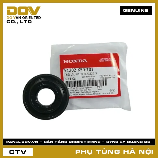 MÃ PHỤ TÙNG : 91202K50T01 PHỚT DẦU 20.8X30.5X6X7.5 — 91202K50T01
