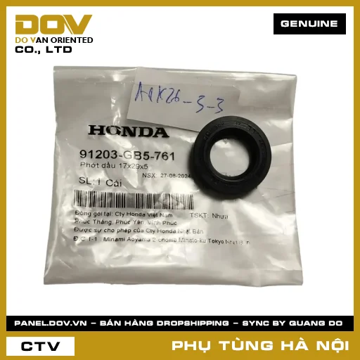 MÃ PHỤ TÙNG : 91203GB5761 PHỚT DẦU 17X29X5 — 91203GB5761