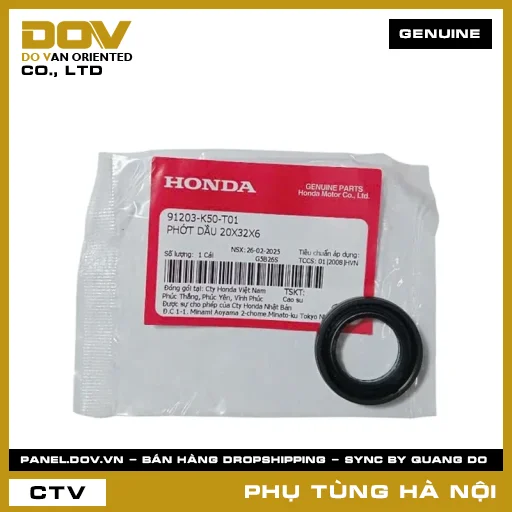 MÃ PHỤ TÙNG : 91203K50T01 PHỚT DẦU 20X32X6 — 91203K50T01