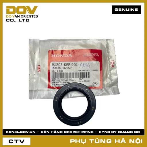 MÃ PHỤ TÙNG : 91203KFF901 PHỚT DẦU 34X52X7 — 91203KFF901