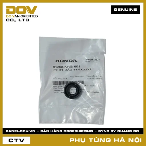 MÃ PHỤ TÙNG : 91208KWB601 PHỚT DẦU 11,6X22X7 — 91208KWB601
