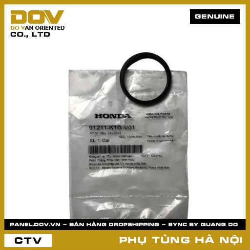 MÃ PHỤ TÙNG : 91211K1GV01 PHỚT DẦU 34X39X3 — 91211K1GV01