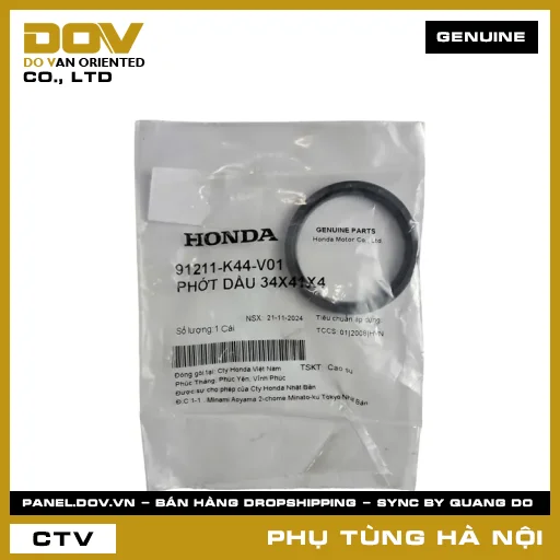 MÃ PHỤ TÙNG : 91211K44V01 PHỚT DẦU 34X41X4 — 91211K44V01