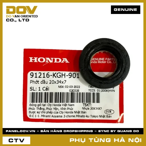 MÃ PHỤ TÙNG : 91216KGH901 PHỚT DẦU 20X34X7 — 91216KGH901