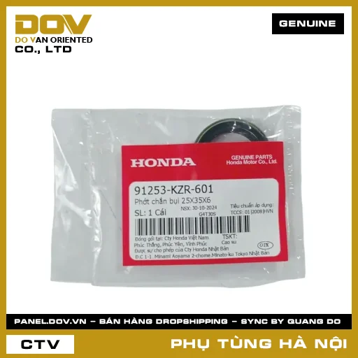 MÃ PHỤ TÙNG : 91253KZR601 PHỚT CHẮN BỤI 25X35X6 — 91253KZR601