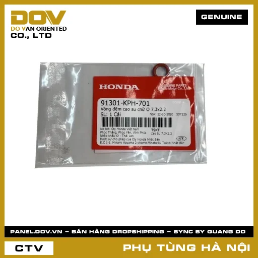 MÃ PHỤ TÙNG : 91301KPH701 VÒNG ĐỆM CAO SU CHỮ O 7.3X2.2 — 91301KPH701
