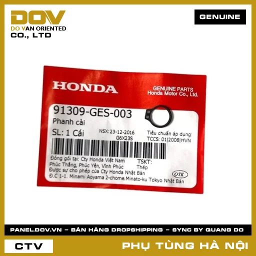 MÃ PHỤ TÙNG : 91309GES003 PHANH CÀI — 91309GES003
