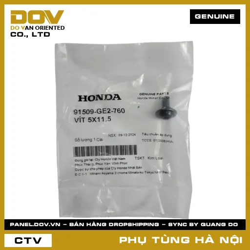 MÃ PHỤ TÙNG : 91509GE2760 VÍT 5X11.5 — 91509GE2760