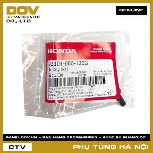 MÃ PHỤ TÙNG : 92101060120G BU LÔNG 6X12 — 92101060120G