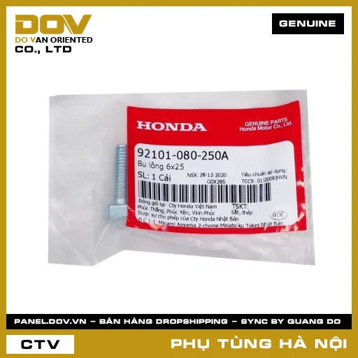 MÃ PHỤ TÙNG : 92101080250A BU LÔNG 6X25 — 92101080250A