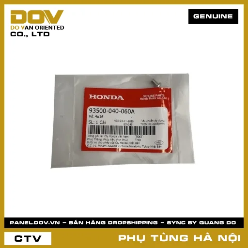MÃ PHỤ TÙNG : 93500040060A VÍT 4X16 — 93500040060A