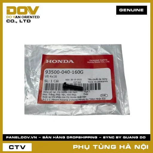 MÃ PHỤ TÙNG : 93500040160G VÍT 4X16 — 93500040160G