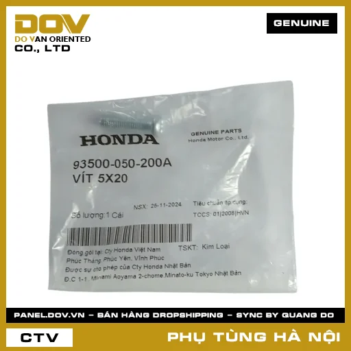 MÃ PHỤ TÙNG : 93500050200A VÍT 5X20 — 93500050200A