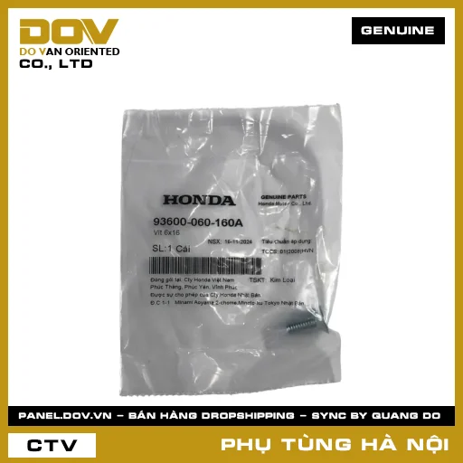 MÃ PHỤ TÙNG : 93600060160A VÍT 6X16 — 93600060160A