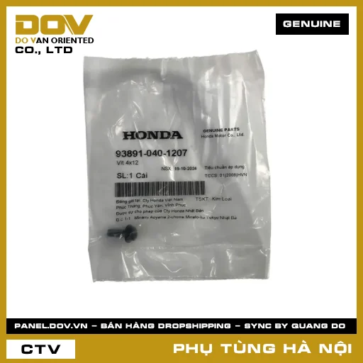 MÃ PHỤ TÙNG : 938910401207 VÍT 4X12 — 938910401207
