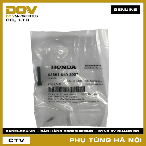 MÃ PHỤ TÙNG : 938910402007 VÍT4X20 — 938910402007