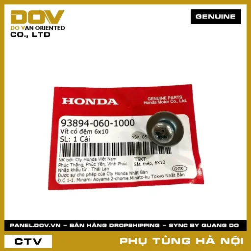 MÃ PHỤ TÙNG : 938940601000 VÍT CÓ ĐỆM 6X10 — 938940601000