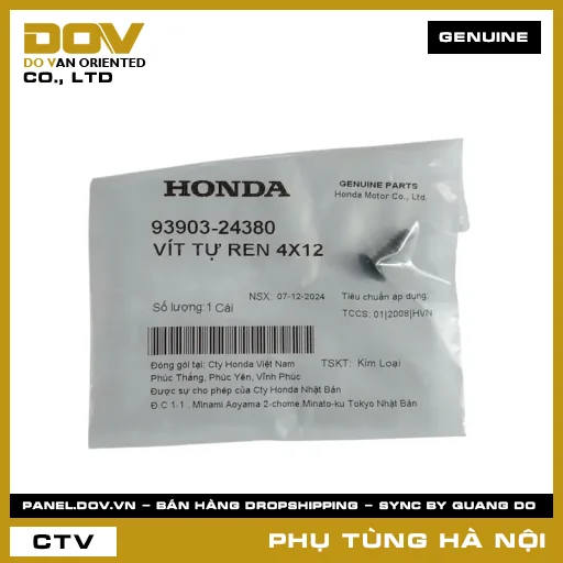 MÃ PHỤ TÙNG : 9390324380 VÍT TỰ REN 4X12 — 9390324380