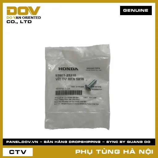MÃ PHỤ TÙNG : 9390325310 VÍT TỰ REN 5X16 — 9390325310