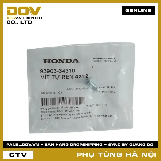 MÃ PHỤ TÙNG : 9390334310 VÍT TỰ REN 4X12 — 9390334310