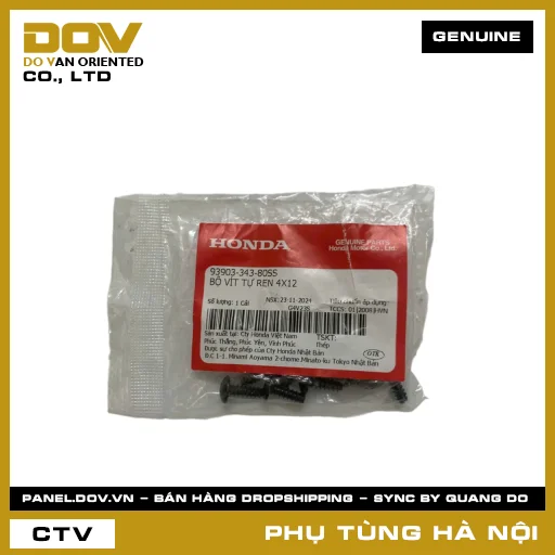 MÃ PHỤ TÙNG : 9390334380SS BỘ VÍT TỰ REN 4X12 — 9390334380SS