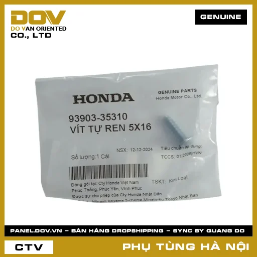 MÃ PHỤ TÙNG : 9390335310 VÍT TỰ REN 5X16 — 9390335310