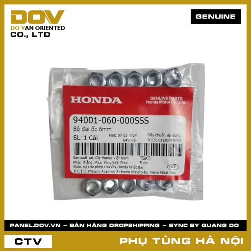 MÃ PHỤ TÙNG : 94001060000SSS BỘ ĐAI ỐC 6MM — 94001060000SSS