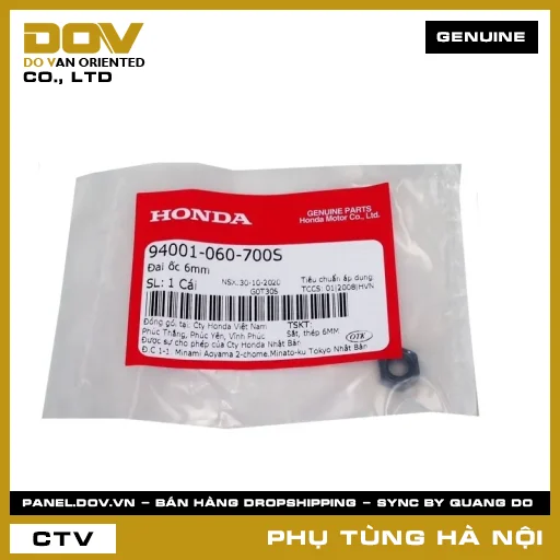 MÃ PHỤ TÙNG : 94001060700S ĐAI ỐC 6MM — 94001060700S
