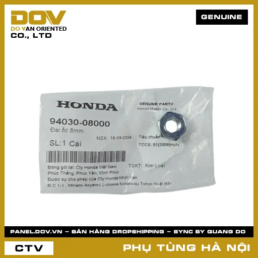MÃ PHỤ TÙNG : 9403008000 ĐAI ỐC 8MM — 9403008000