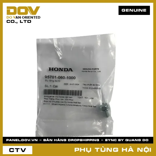MÃ PHỤ TÙNG : 957010601000 BU LÔNG 6X10 — 957010601000