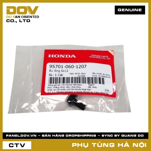 MÃ PHỤ TÙNG : 957010601207 BU LÔNG 6X12 — 957010601207