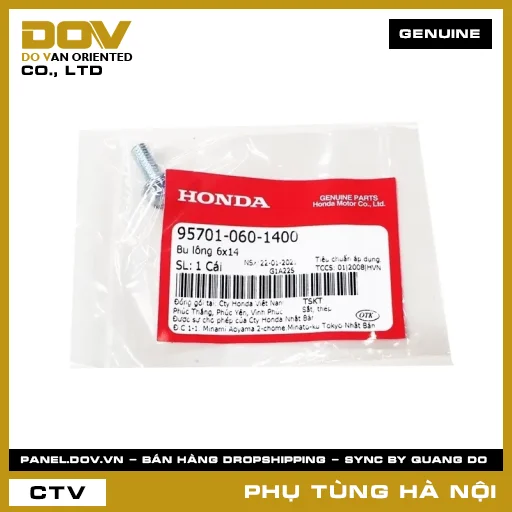 MÃ PHỤ TÙNG : 957010601400 BU LÔNG 6X14 — 957010601400