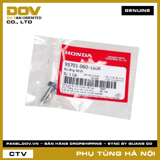 MÃ PHỤ TÙNG : 957010601608 BU LÔNG 6X16 — 957010601608